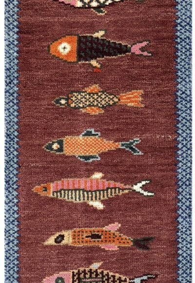Boho Fish Runner Rug -Brown