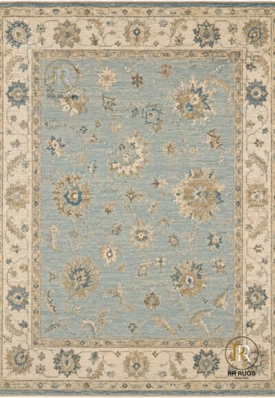 Elysian Blue Vintage Oushak Wool Rug