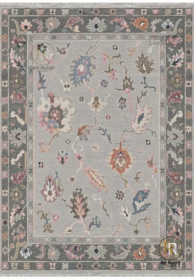 Sterling Blossom Vintage Oushak Wool Rug