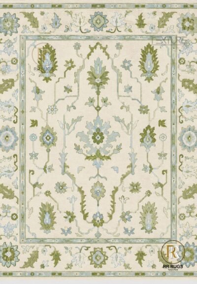 Cypress Ivory & Sage Oushak Wool Rug