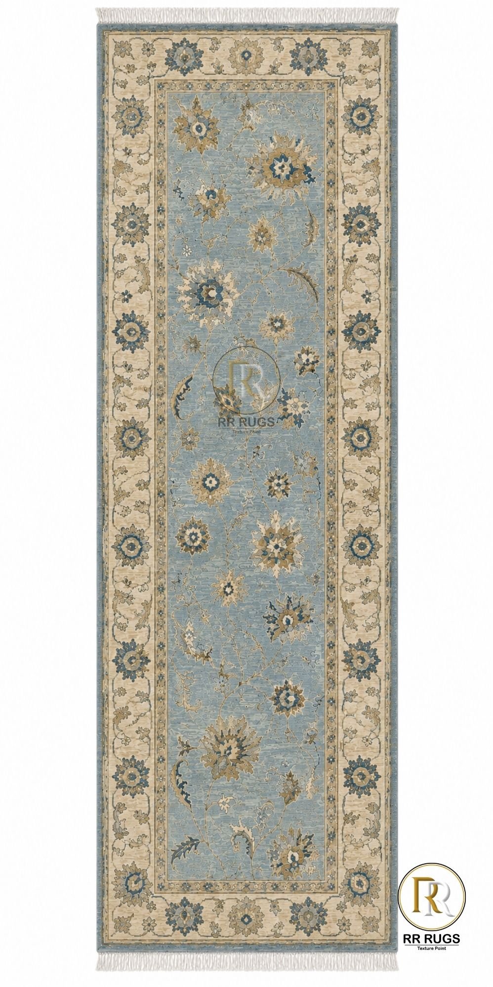 Elysian Blue Vintage Oushak Wool Rug