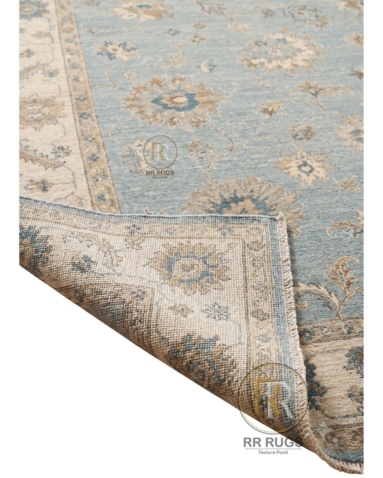 Elysian Blue Vintage Oushak Wool Rug