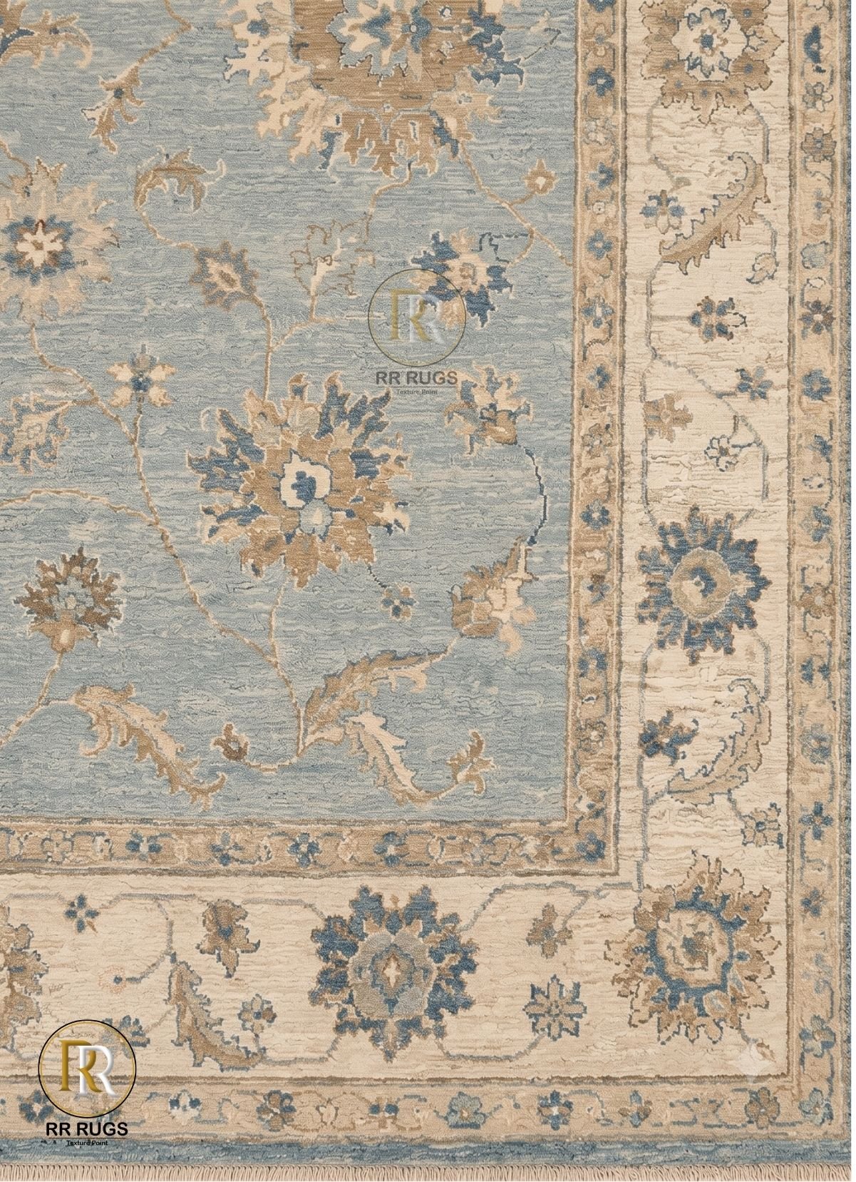 Elysian Blue Vintage Oushak Wool Rug