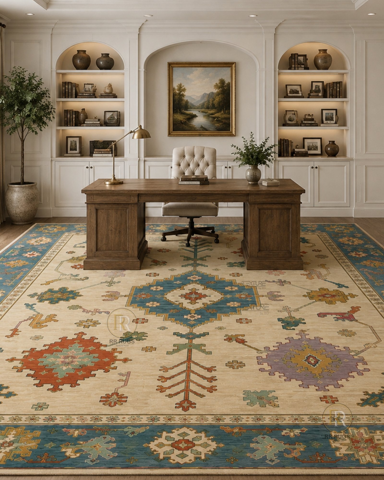 Mirage Ivory Tribal Medallion Wool Rug
