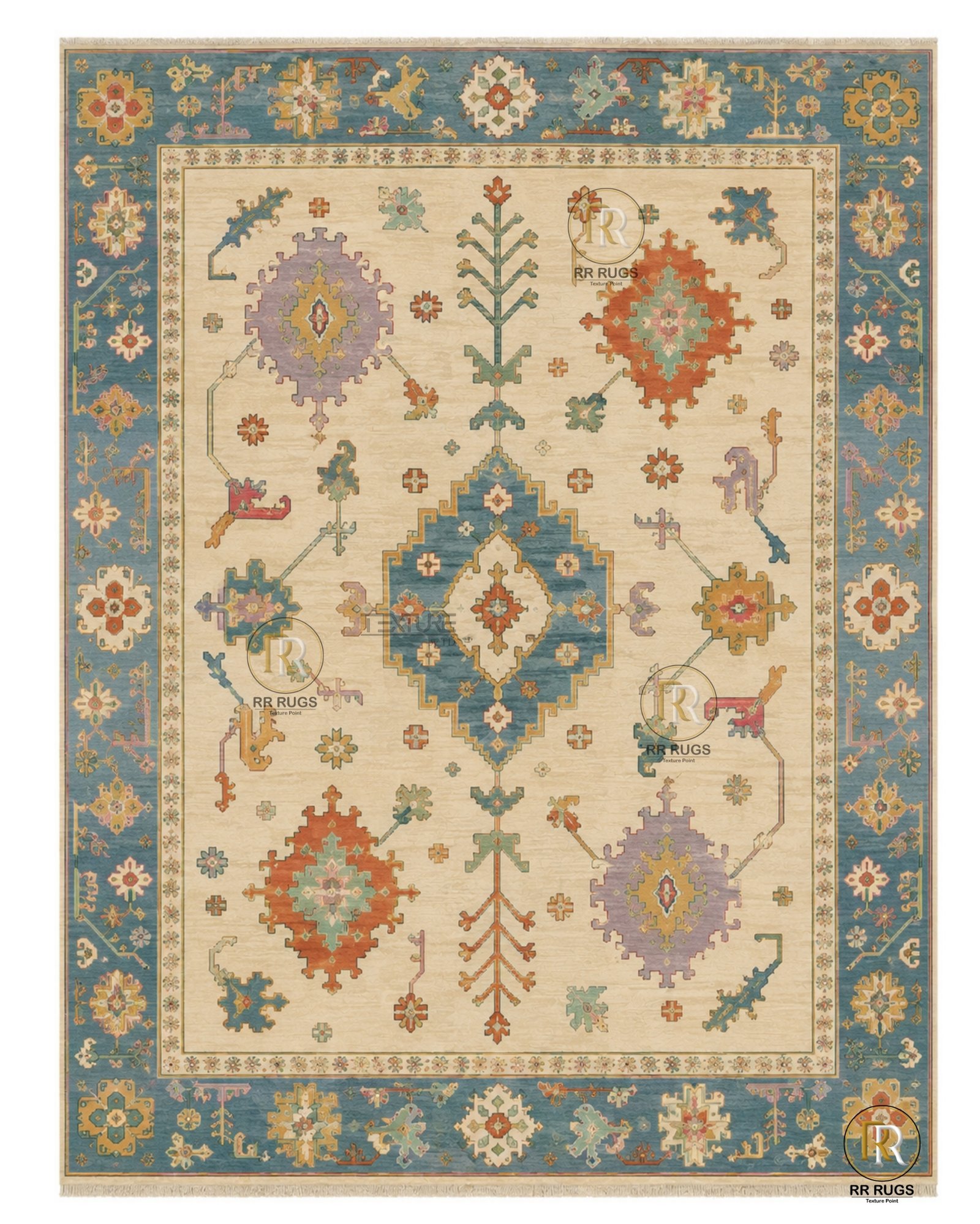 Mirage Ivory Tribal Medallion Wool Rug
